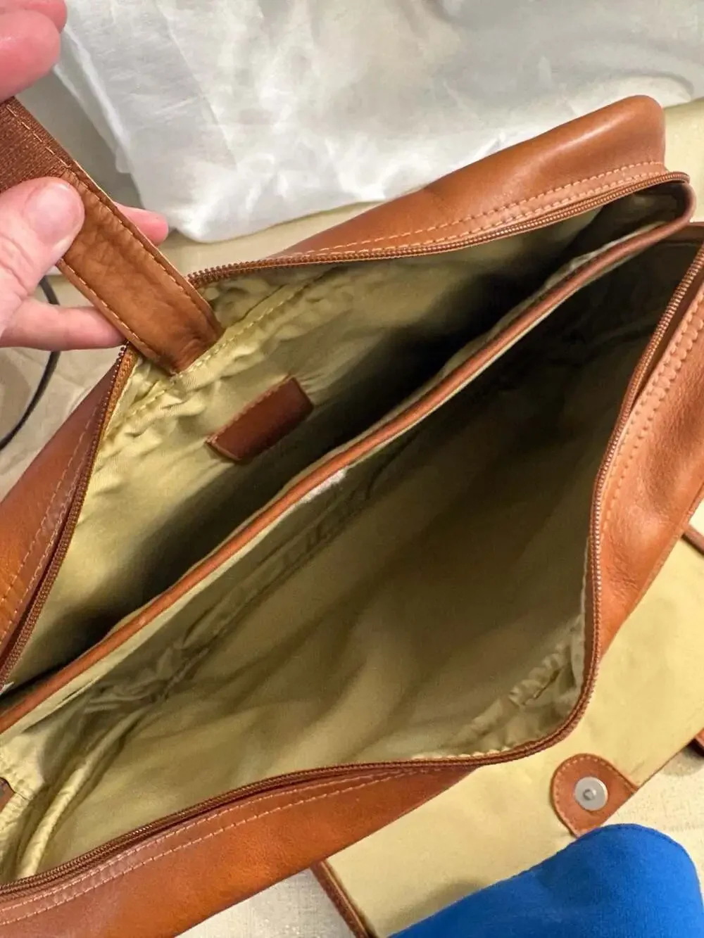 Piel Leather 2102 Computer Briefcase Tan Genuine Leather Laptop Bag